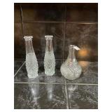 3 crystal glass decanter / vases