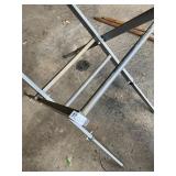 Folding metal table frame