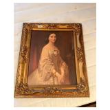 Ornate framed elegant lady picture