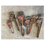 6 assorted pipe wrenches