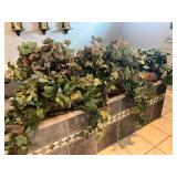 3 baskets of greenery