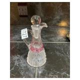 Ruby and crystal glass decanter pitcher