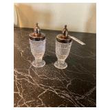 Crystal salt/ pepper shakers