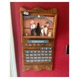 Wooden country morning changeable calendar