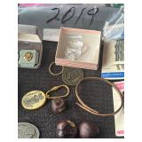 Assorted lot of jewelry, key chains,etc