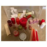 Candle lot, warmer and tote