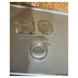 3- vintage glass ash trays