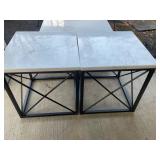 Marble and back metal coffee table and end tables