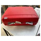Red vintage hard suitcase