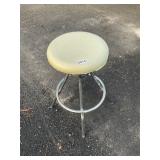 White stool non swivel top
