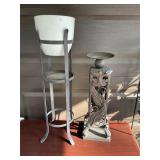 2 metal candle holders