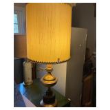 Brass lamp with tall shade
