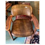 Wood and leather style chair. See seat
