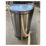 Stainless flip top trash can