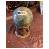 Marble ball and brass stand
