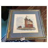 Round Island Lighthouse framed picture