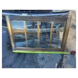 Glass and brass fire place screen