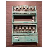 Wood spice rack and jars