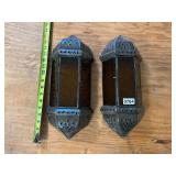 2- amber lens wall hangers