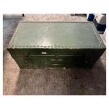 Vintage green army trunk