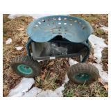 Pneumatic tractor seat garden cart