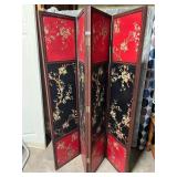 Red and black 4 pane room divider