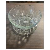 Crystal glass bowl and platter