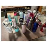 Huge lot water / beverage bottles and mugs