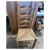 Ladder back and wicker chair