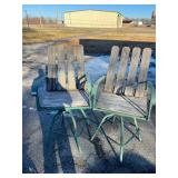 2- metal and wood swivel bar stools