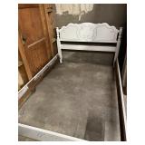White Wooden full size bed