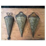 3- metal plant wall sconces