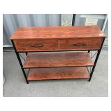 Wood and metal table shelf