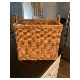 Wicker basket with handles