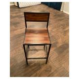 Metal and wood bar stool