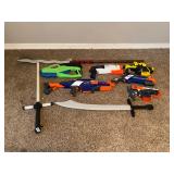 Kids swords and nerf guns