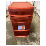 Orange 4 drawer plastic tote storage
