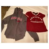 Arkansas Razorback hoodie and shirt