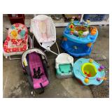 Baby jumper, seat. Toys all