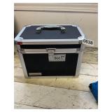 Black and silver lock tote