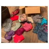 Leggings, dry fit clothes. Sports bras. All