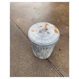 Mid size metal trash can