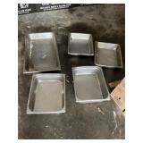 5 stainless serving trays pans