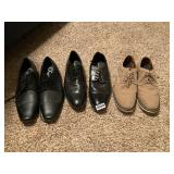 3 pair menï¿½s dress shoes. 11 and 12