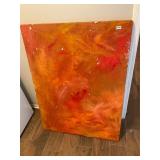 Large Orange canvas painting