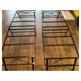 2- twin metal bed frames- cots- folding
