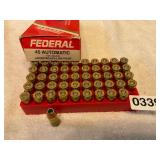 50 rounds Federal 45 jhp 185 gr