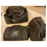 3 black gun carry shooting bags