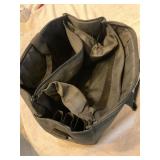 Leather bag, basket weave belt, assorted holsters
