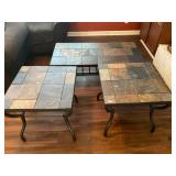 Tile coffee table and end table set- metal bases